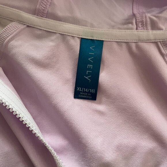 Vively - Lightweight Lavender Purple Zip Jacket with Hood - Girls 14/16 - NWT - Picture 6 of 8